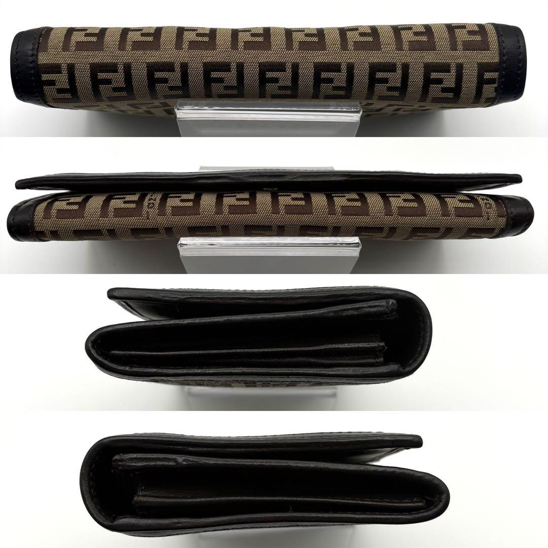 FENDI フェンディ 長財布 美品 二つ折り財布 ズッキーノ キャンバス