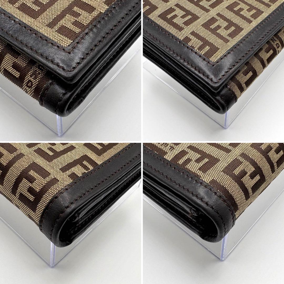 FENDI フェンディ 長財布 美品 二つ折り財布 ズッキーノ キャンバス