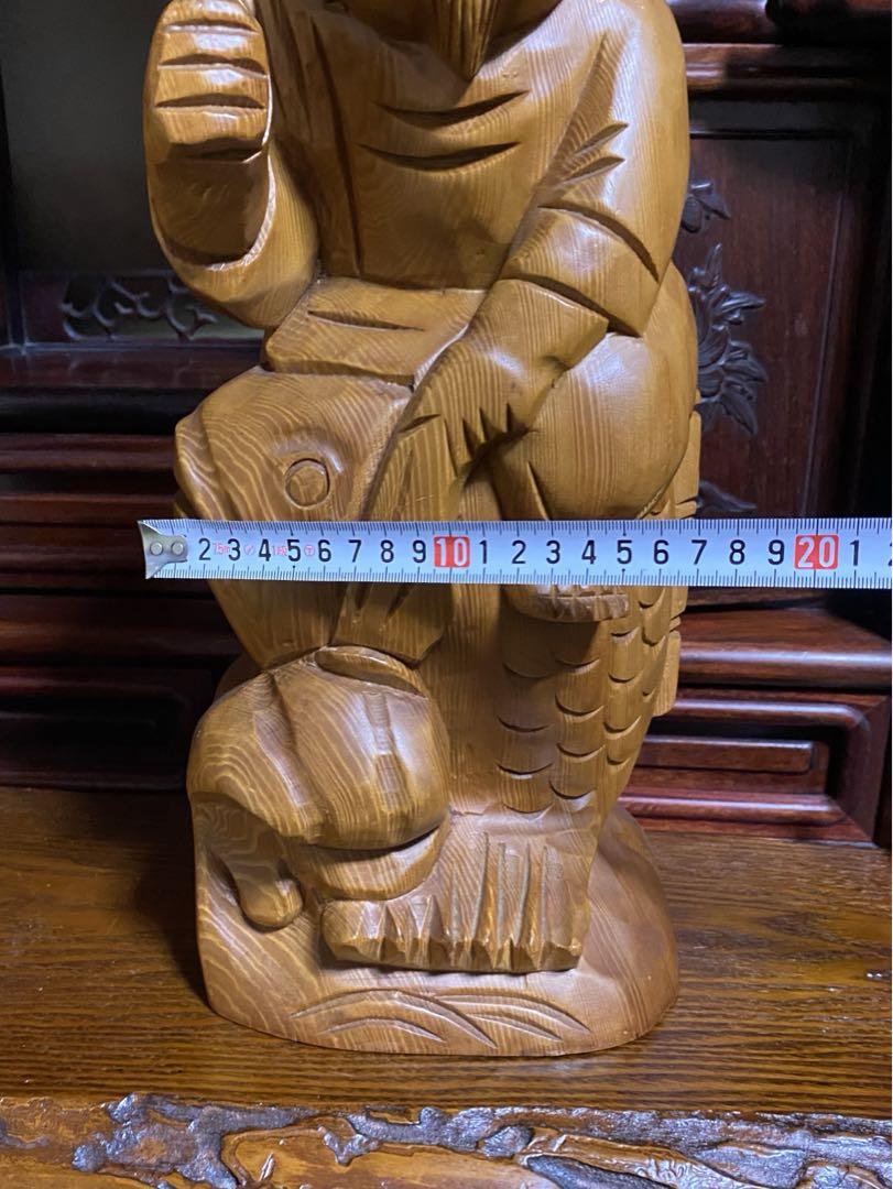 木彫り 七福神 二体セット 縁起物