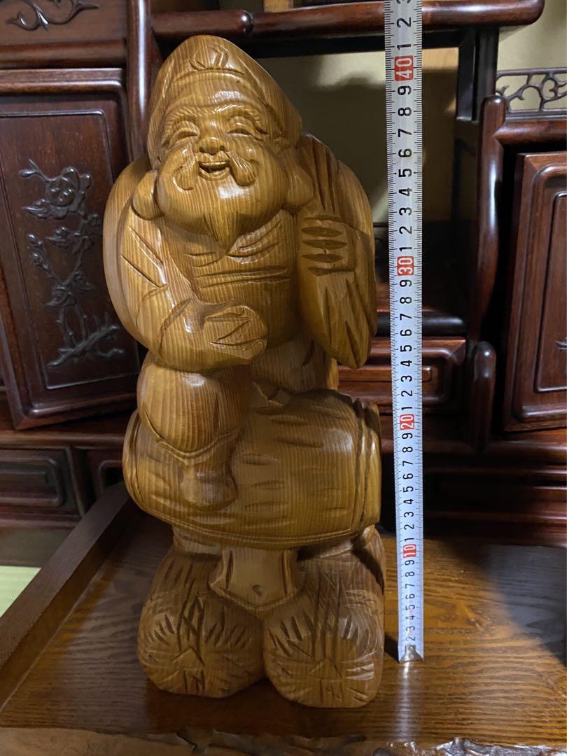木彫り 七福神 二体セット 縁起物