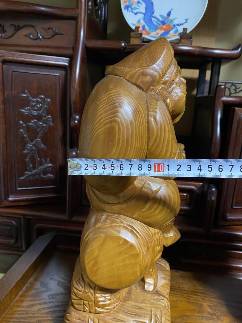 木彫り 七福神 二体セット 縁起物