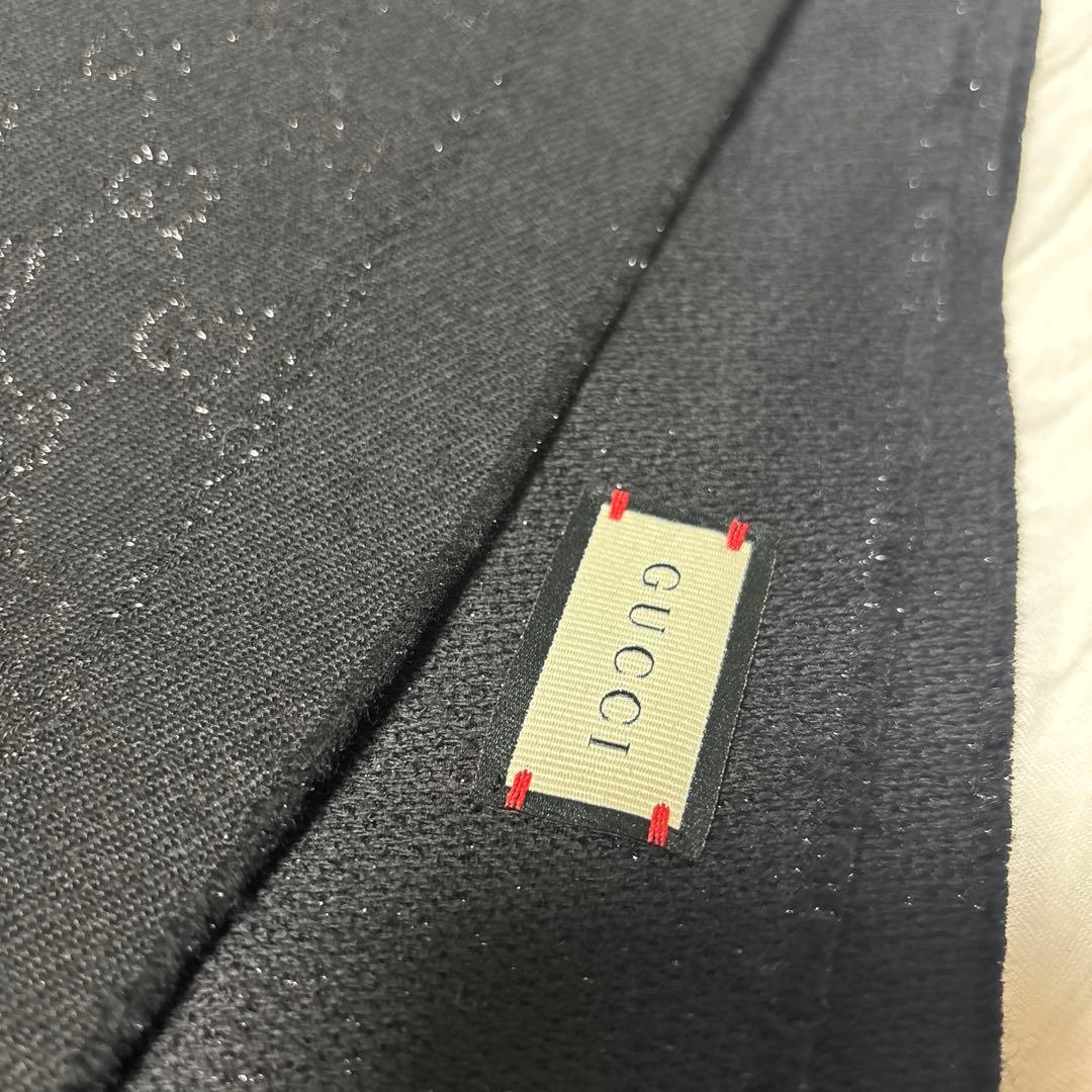 未使用品♡グッチ ロゴシルクストール ブラック 未使用品♡グッチ ロゴシルクストール ブラック