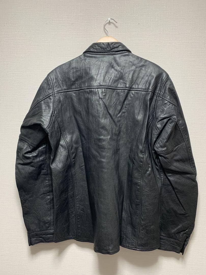 【半額】 KADOYA] シワ加工 ゴートレザーシャツジャケット L ジャケット・アウター