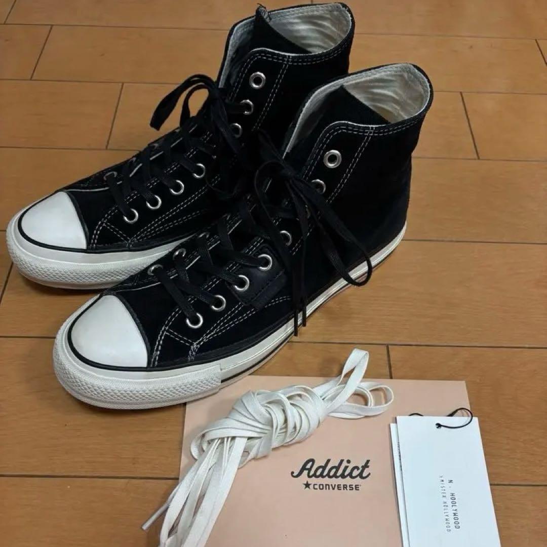 Addict x Converse ブラックハイカットスニーカー