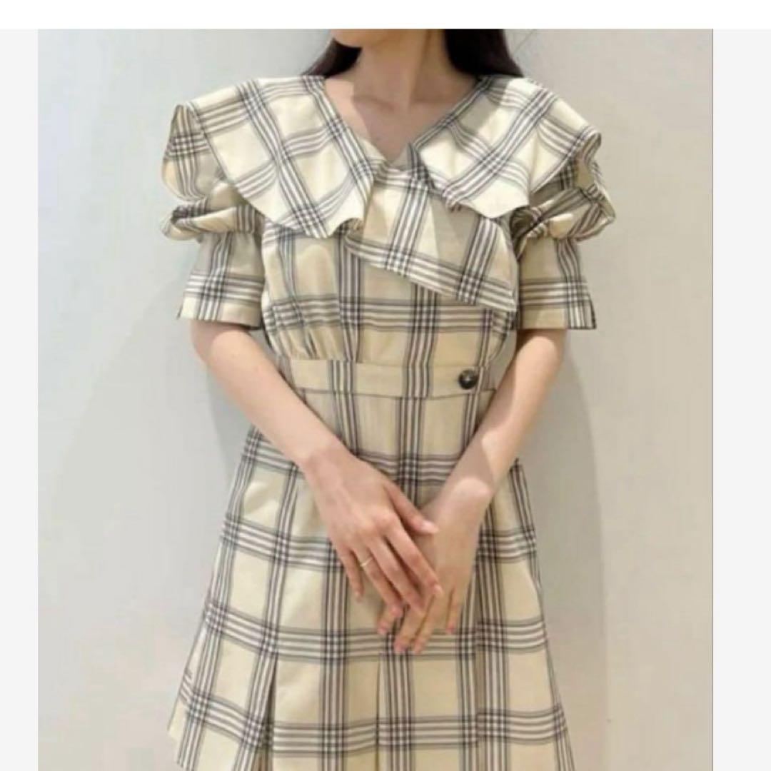 SNIDEL チェック柄 ワンピース USAGI ONLINE限定】チェックニットワンピース（マキシ丈/ロング