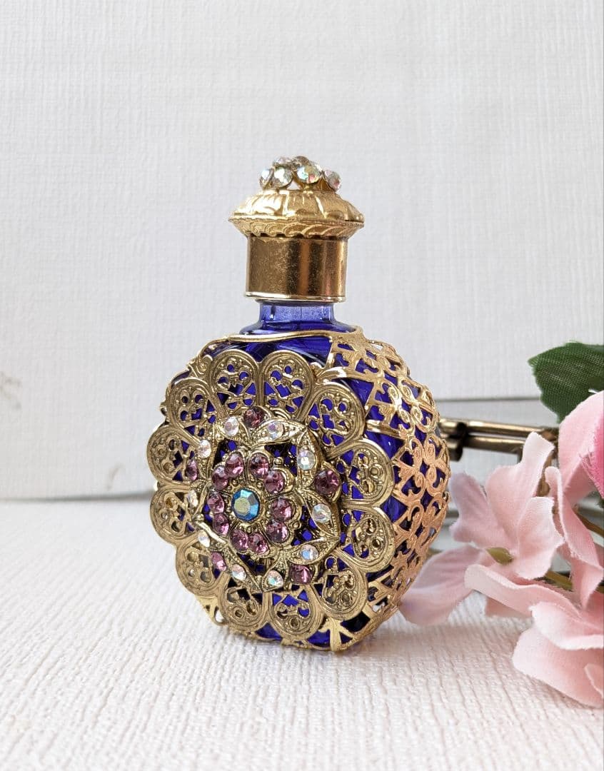 チェコガラス瓶 チェコガラスの香水瓶 チェコガラスアトマイザー ヘキペンダント