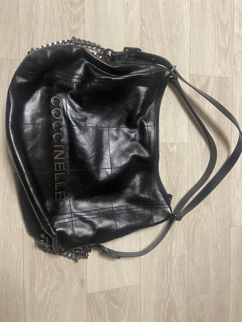 【COCCINELLE】レザーショルダーバッグ COCCINELLE ブラックレザー ショルダーバッグ