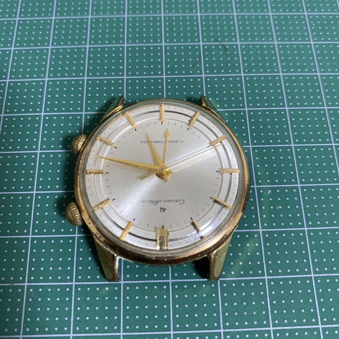最も完璧な b008]珍品アンティーク シチズンアラーム 4H 17石 300円 時計