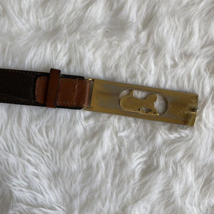 格安再入荷 美品 CELINE ベルト 本革 レザー ゴールド金具 馬車金具 ブラウン eb9d8-m76072382362 正規品国産