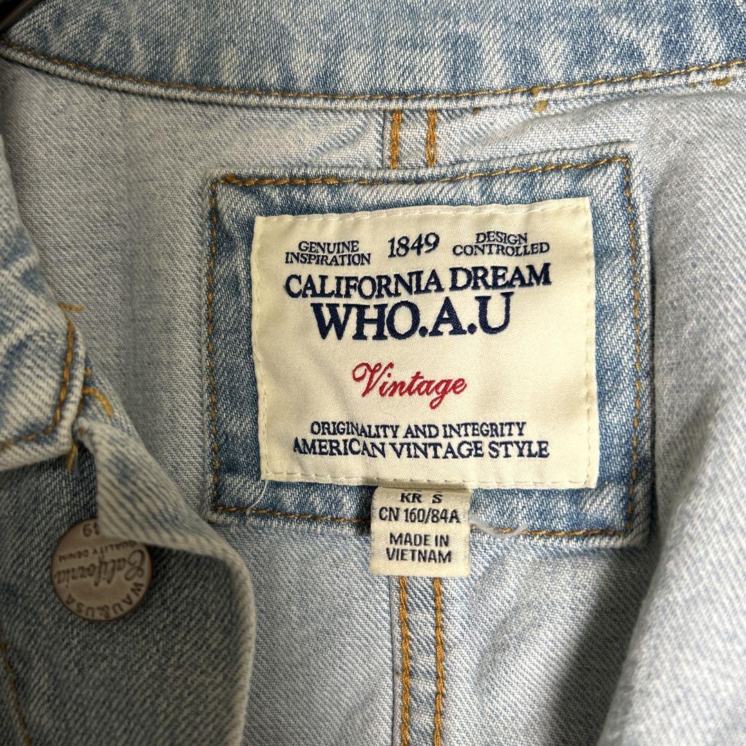 [WHO.A.U] Denim Varsity Jacket / 韓国発 WHO.A.U] Denim Varsity Jacket / 韓国発