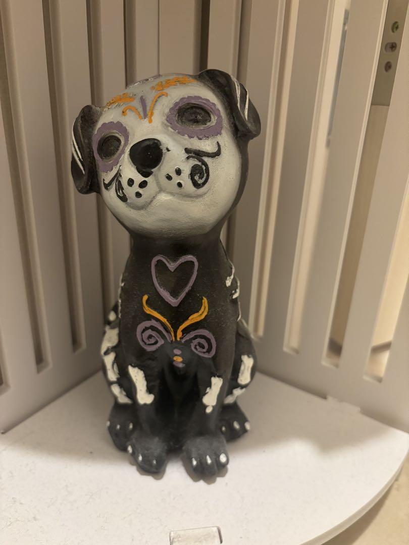 死者の日 メキシカンスカル 犬の陶器置物