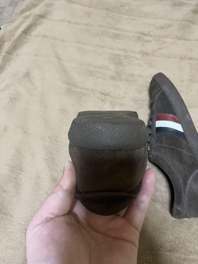 美品　本物保証　メンズ　モンクレールスニーカー皮　27センチ　スエード ブラウン