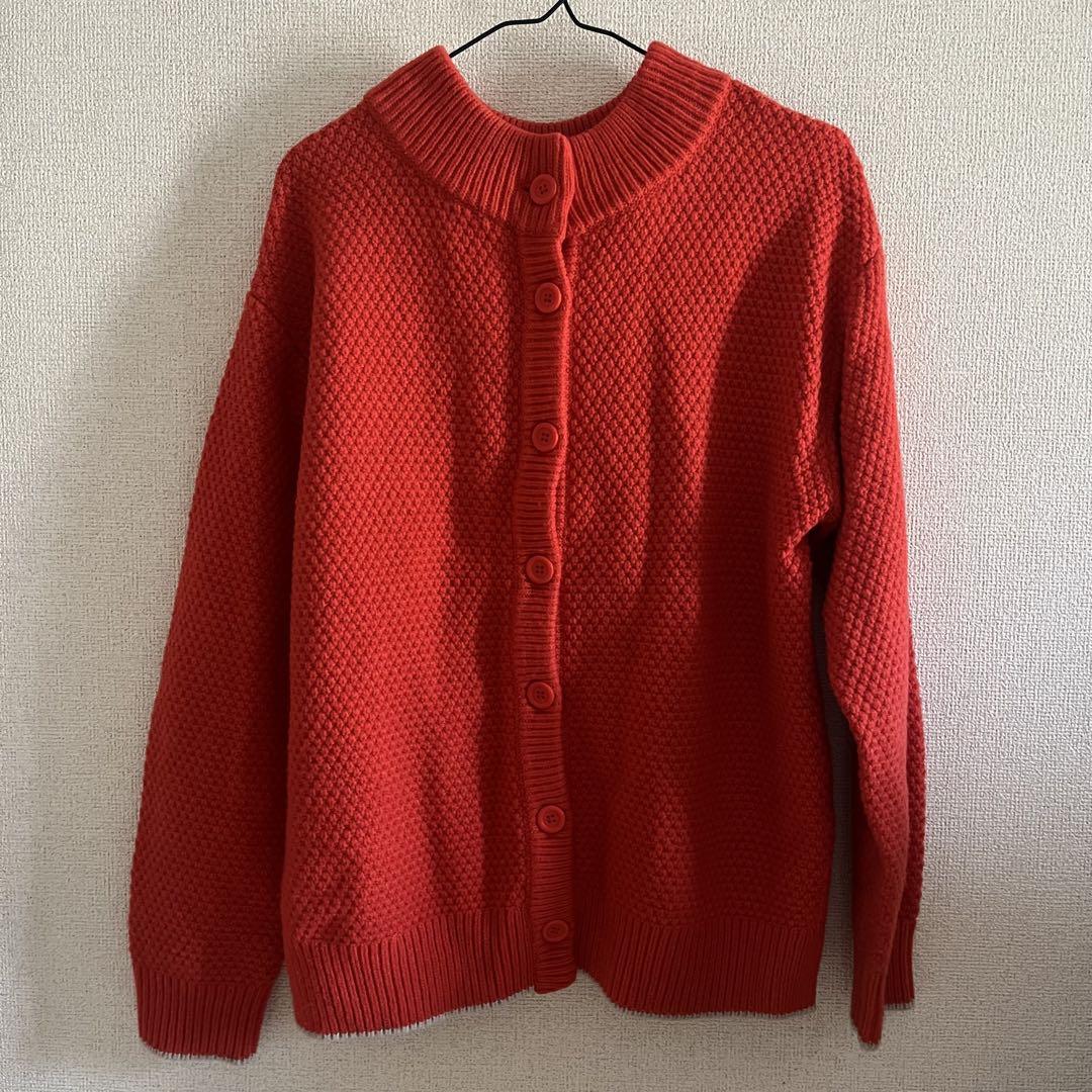 ANDRELUCIANO 馬刺繍 赤ニットセーター 美品 プティマイン アニマルニット 赤 クマ刺繍 ニットセーター