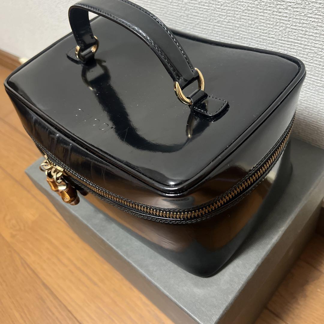 ◼️GUCCI◼️ バニティバッグ エナメル レディース