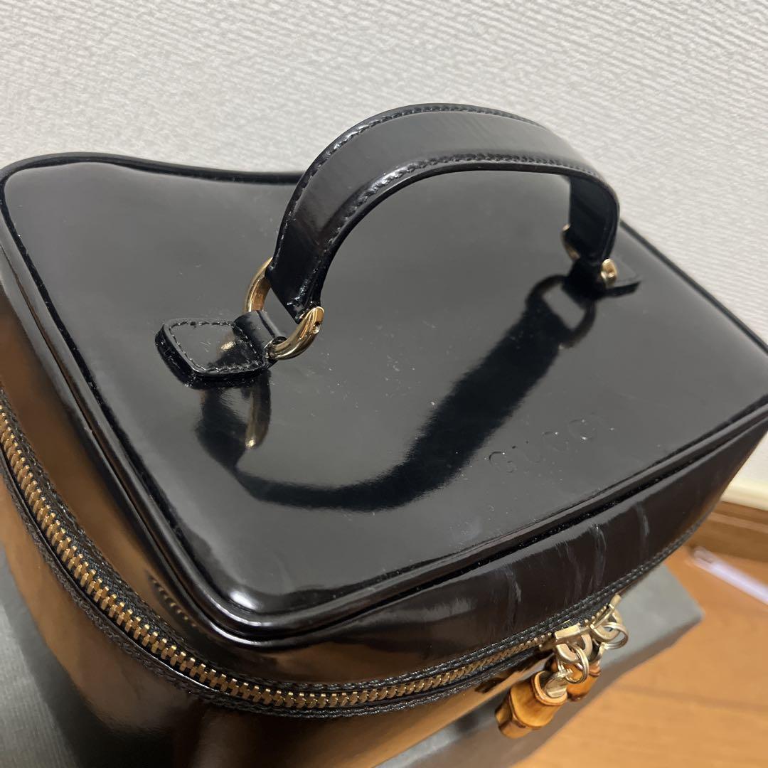 ◼️GUCCI◼️ バニティバッグ エナメル レディース