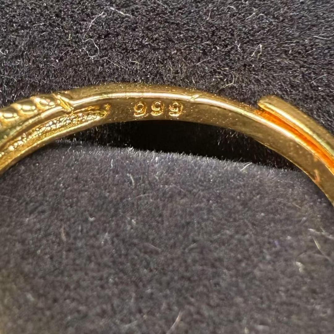 (遺品整理) 金 k24 999 刻印 ダイヤモンド リング