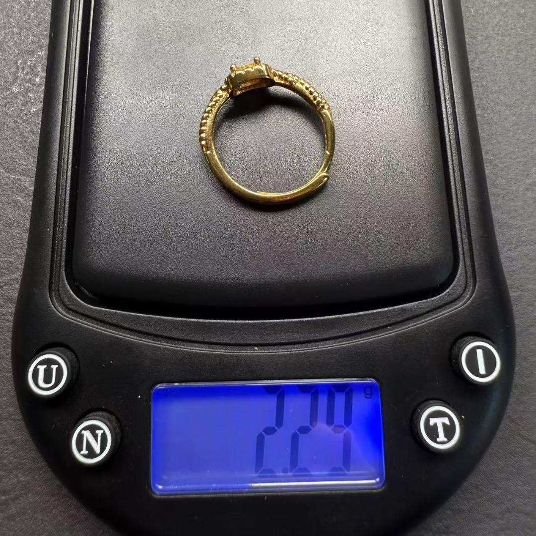 (遺品整理) 金 k24 999 刻印 ダイヤモンド リング