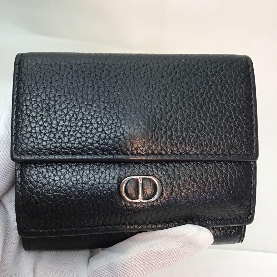 ‼️ディオールDior ‼️レザー 三つ折りコンパクト財布　ブラック