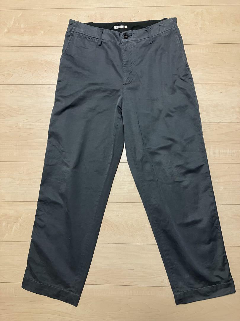 AURALEE WASHED FINX BUGGY SATIN WIDE パンツ