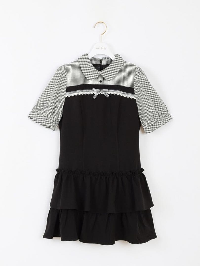 evelyn ドッキングティアード OP ワンピース ブラック