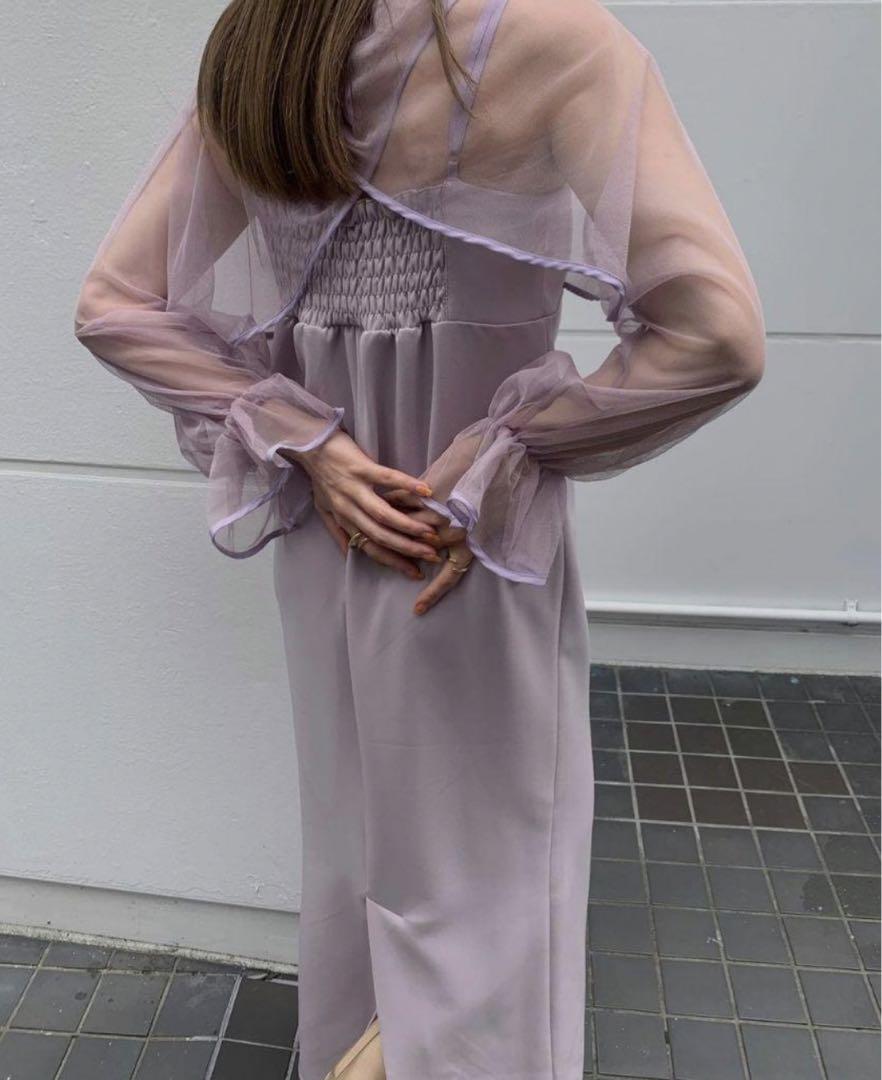 【結婚式】Ameri vintageレース袖　オケージョンドレス/ワンピース Ameri VINTAGE ドレスワンピース