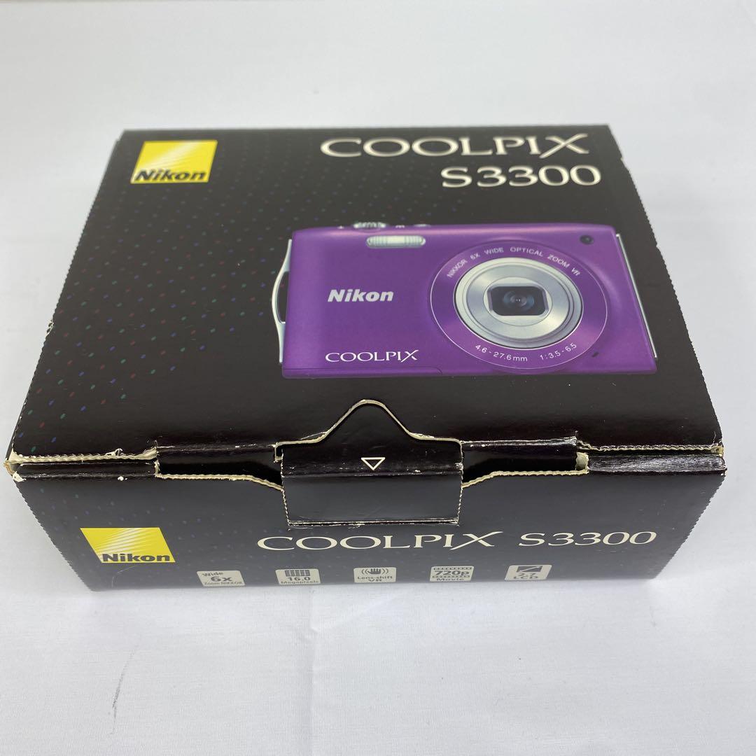 美品★バッテリーなしNikon COOLPIX S3300 コンデジ パープル