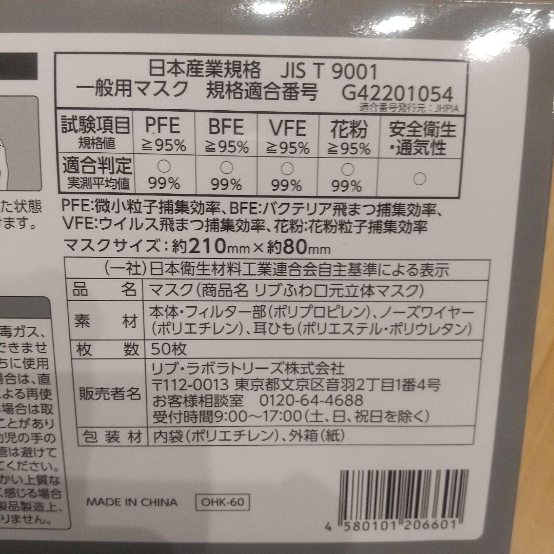 【新品未開封 / まとめ売り】リブふわ口元立体マスク グレー 50枚入×19箱 リブふわ口元立体マスクラベンダーグレー 50枚