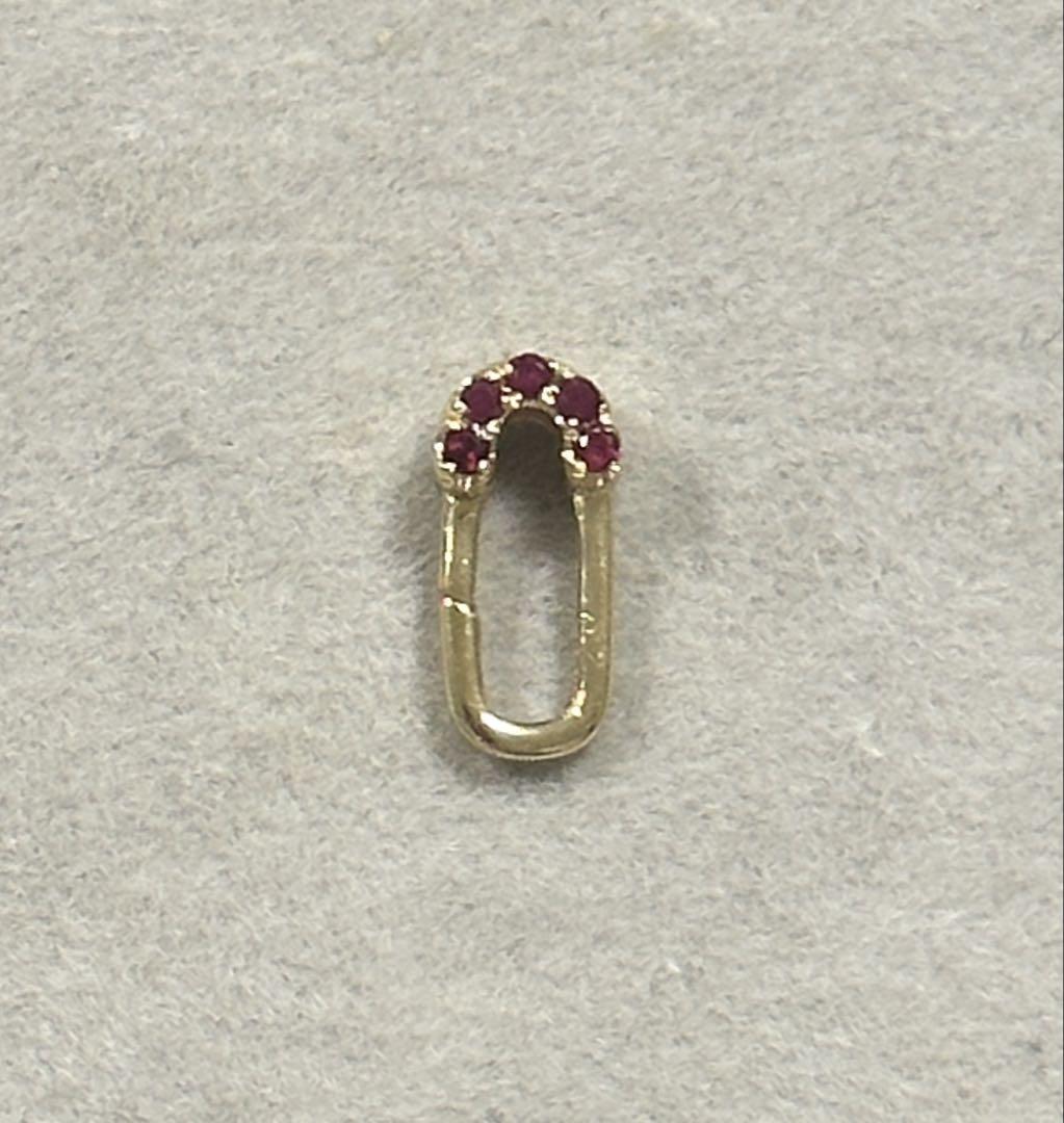 K18パーツ　天然ルビー　ジュエリーパーツ　ネックレス繋ぎ　留め具　チャーム K18パーツ ジュエリーパーツ ネックレス繋ぎ 留め具 チャーム
