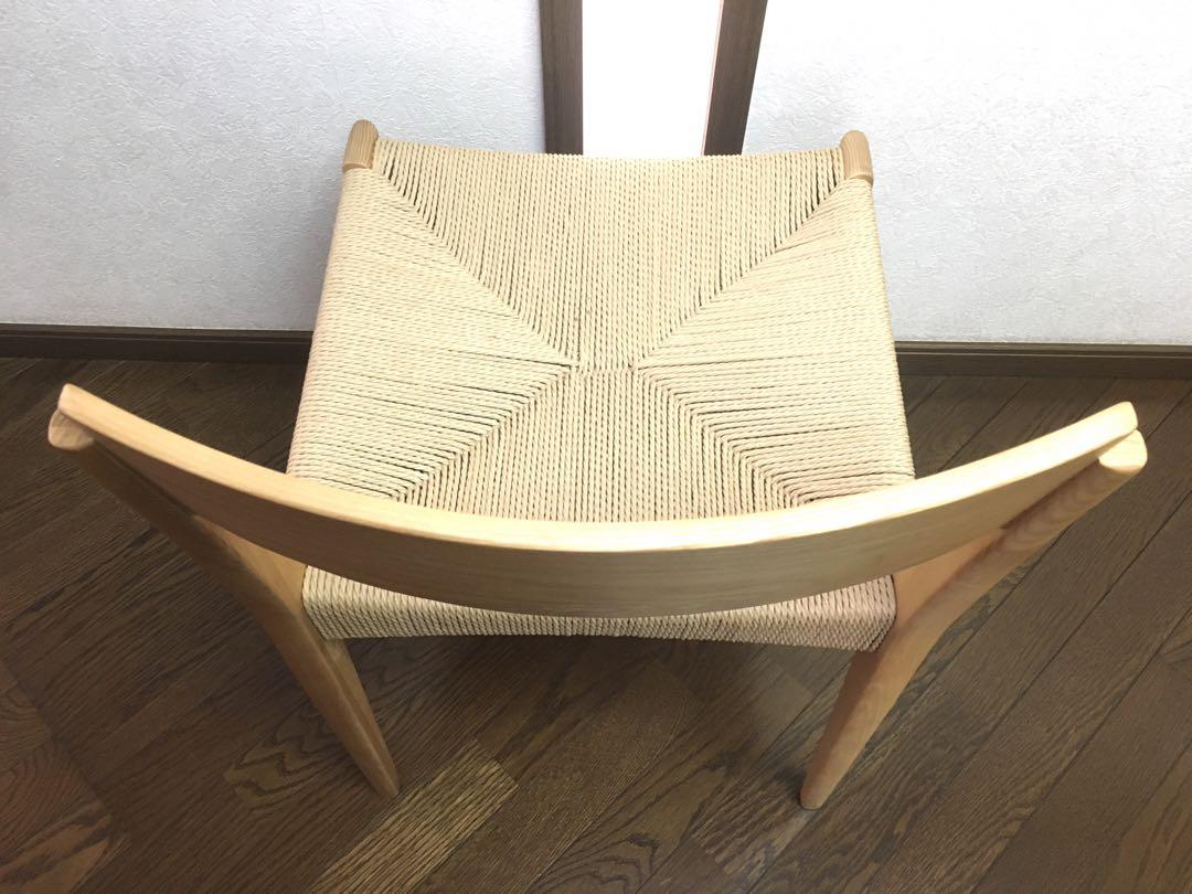 美品 東谷 ペーパーコードチェア 北欧チェア ナチュラル 座編みの椅子 ④