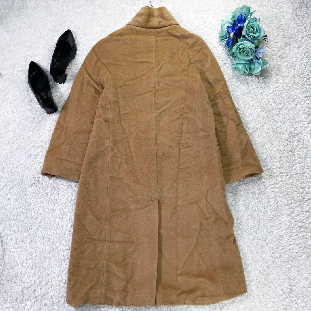 【美品】MaxMara マックスマーラ カシミヤ混 ロングコート ベージュ 42