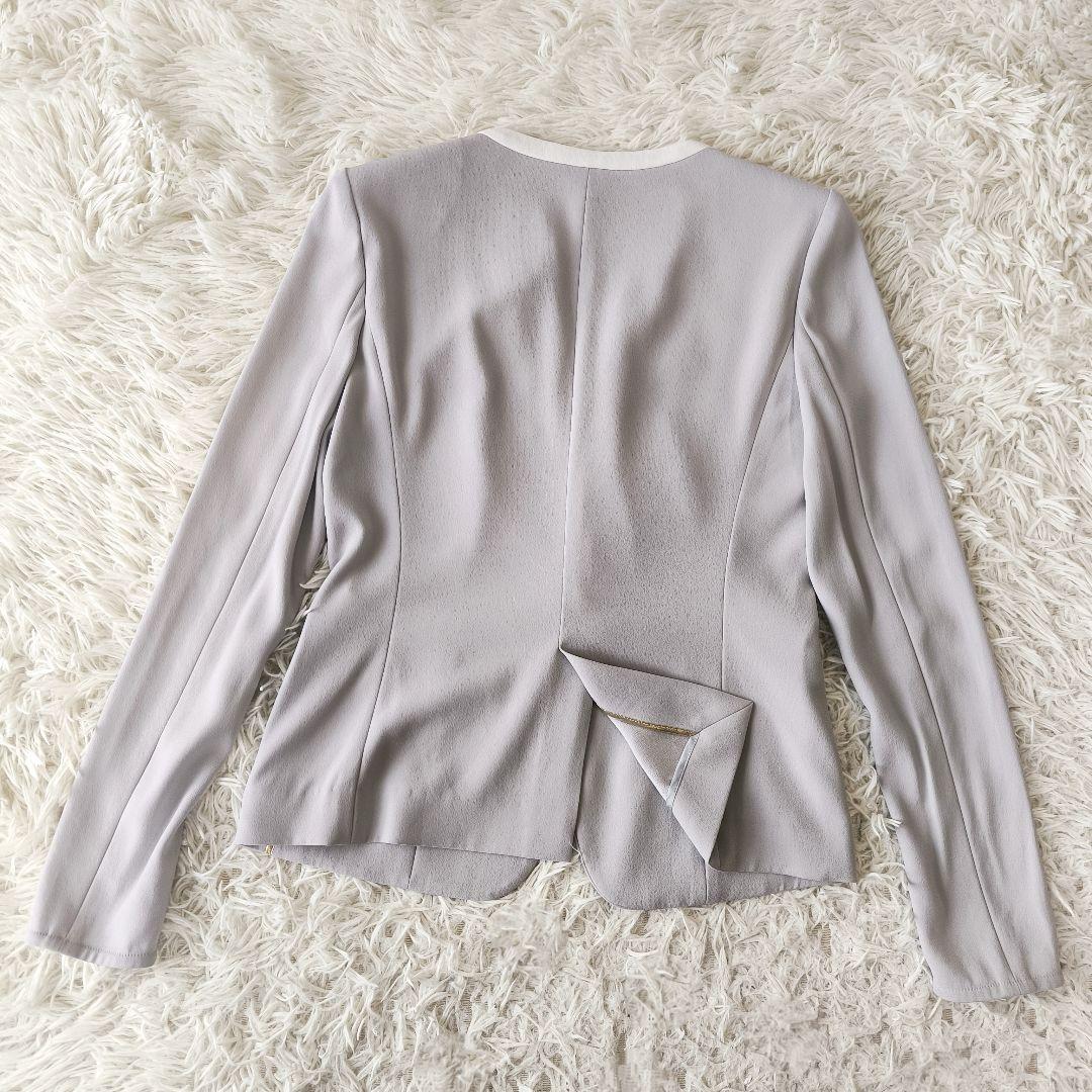 BEIGE, ベイジ ノーカラー バイカラー ジャケット ウォッシャブル