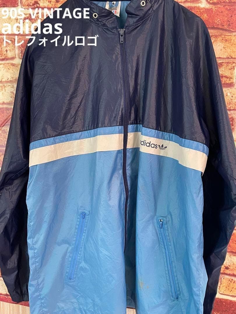 90S VINTAGE adidas ナイロンジャケット トレフォイルロゴXL