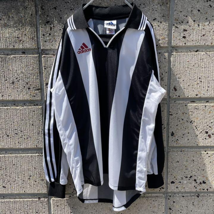 2022正規品 定番古着 黒×白 ゲームシャツ 袖襟3本入 LqFKA-m76111048611 adidas アディダス 90s 正規品最新作