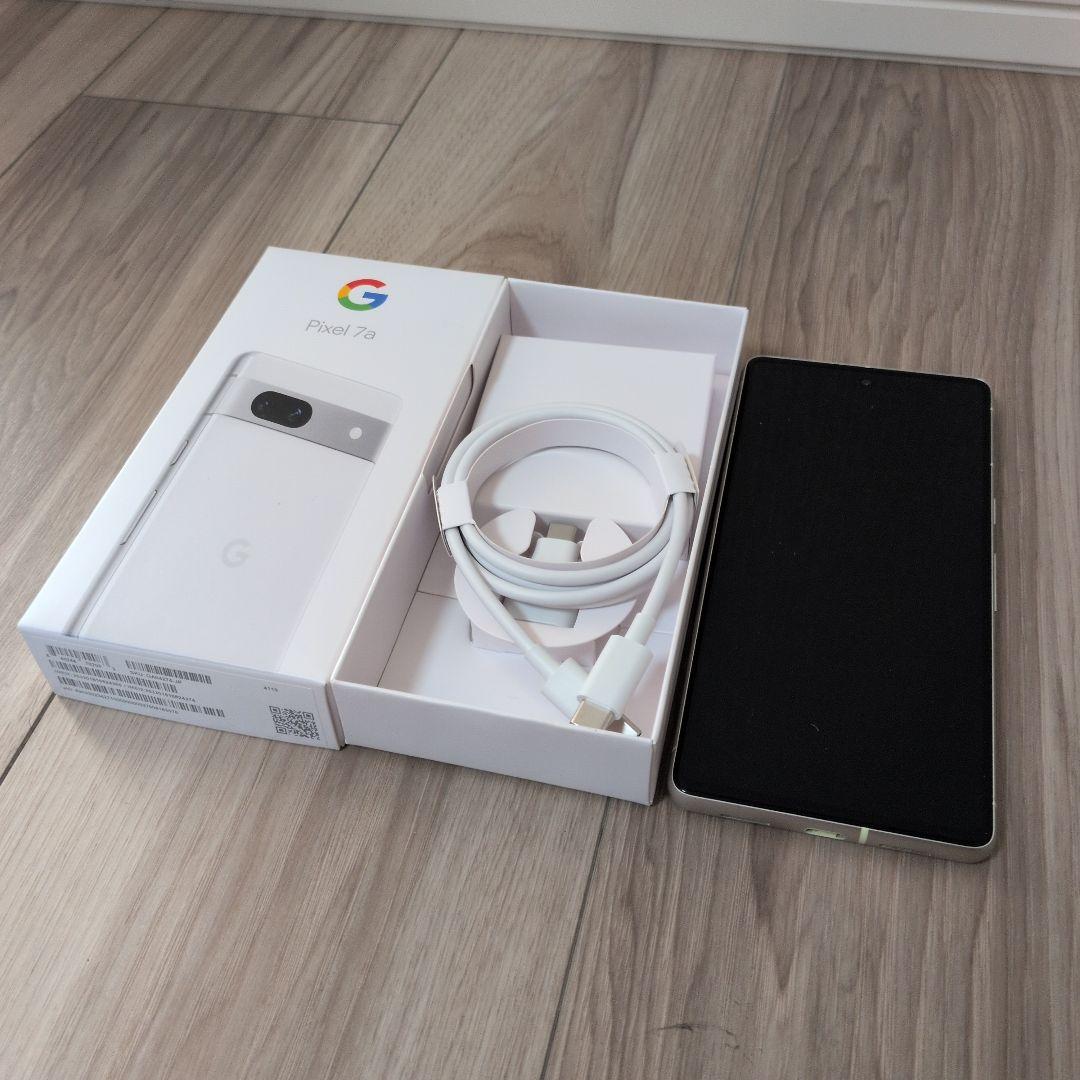 Google Pixel 7a 本体 ホワイト・ライムグリーン 充電ケーブル付き