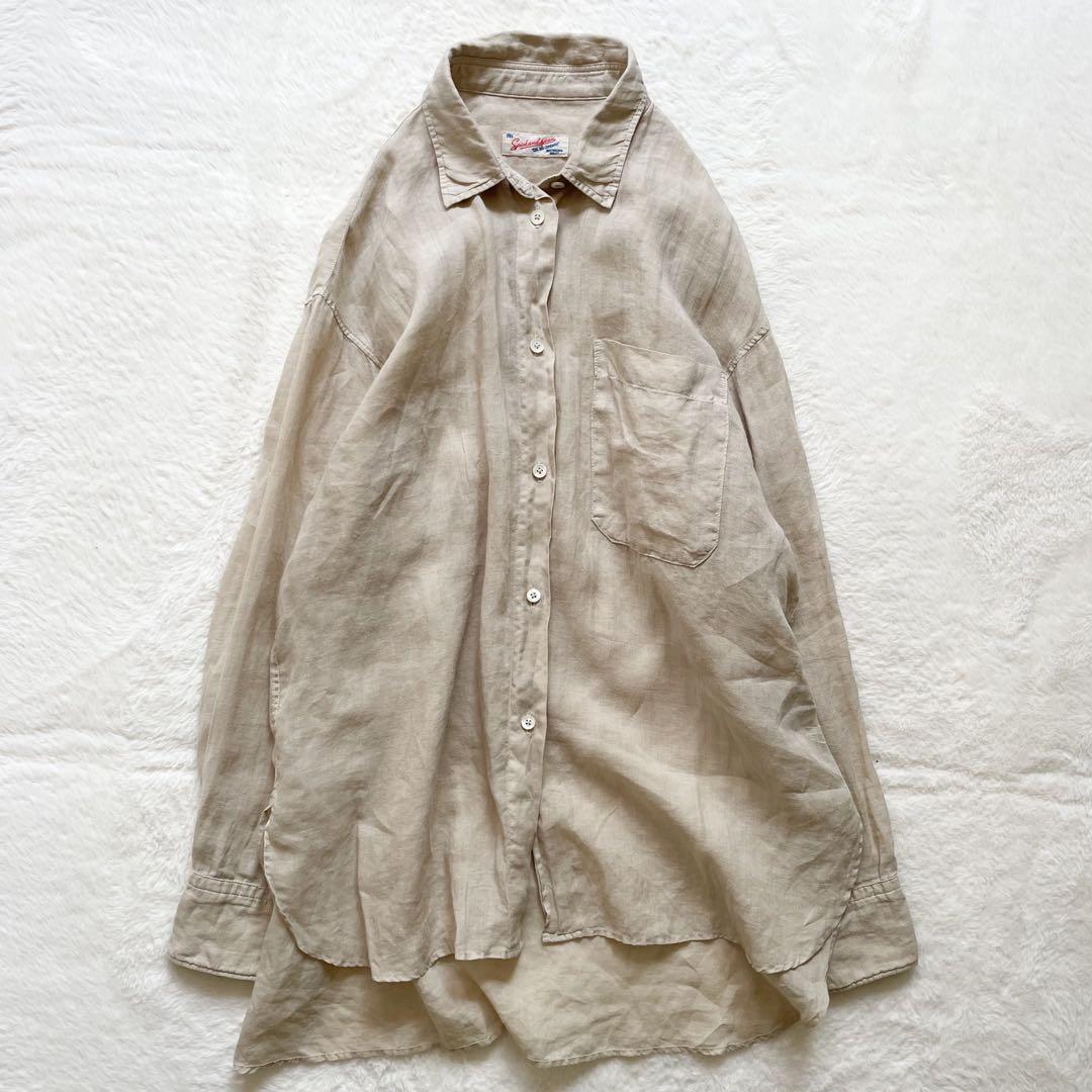 Spick&Span 長袖 ロングシャツ ラミー ベージュ