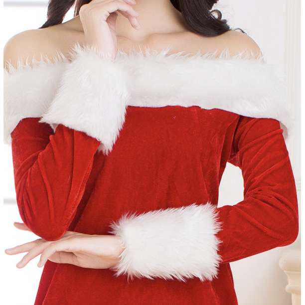 マフラー レディース ワンピース ミニスカ 赤 クリスマス ZRPgd-m76113779975 サンタ コスプレ オフショル ワンピース
