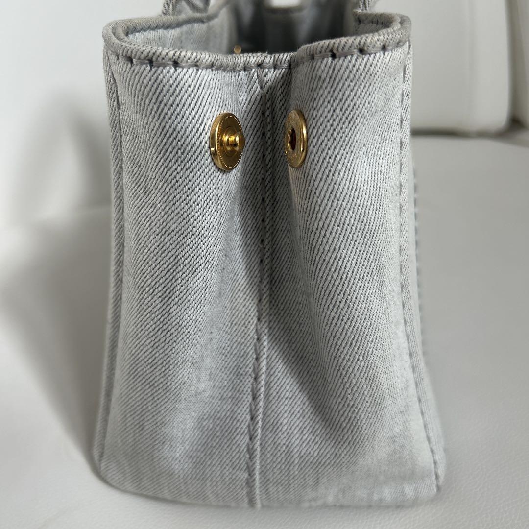 PRADA プラダ カナパ キャンバス ハンドバッグ ショルダーバッグ　グレー