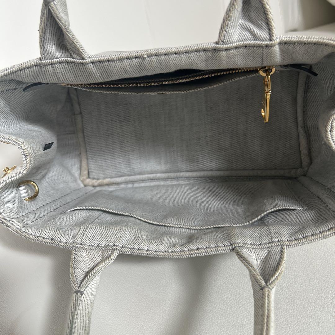 PRADA プラダ カナパ キャンバス ハンドバッグ ショルダーバッグ　グレー