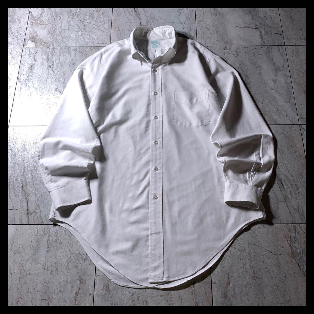 USA製 Brooks Brothers makers BDシャツ 白 緑タグ