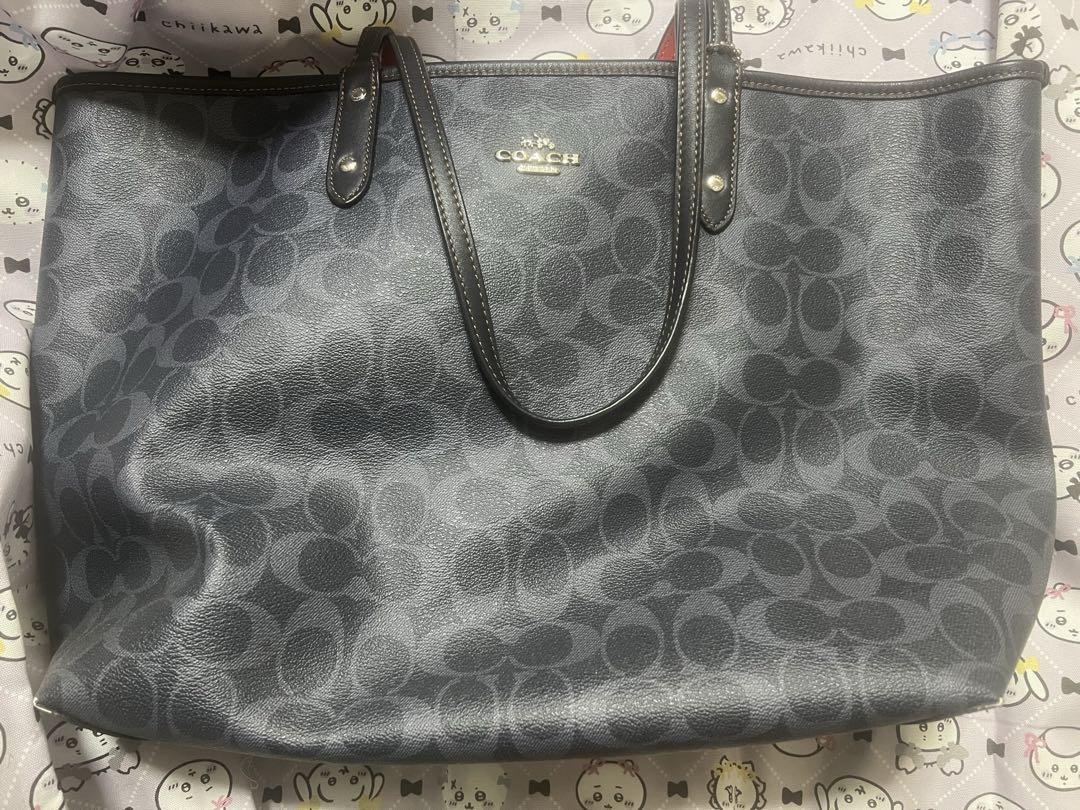 COACH コーチ トートバッグ ネイビー レッド リバーシブル 両面 カバン