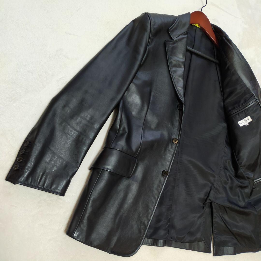美品　Paul Smith　牛革　Lサイズ　オールレザーテーラードジャケット