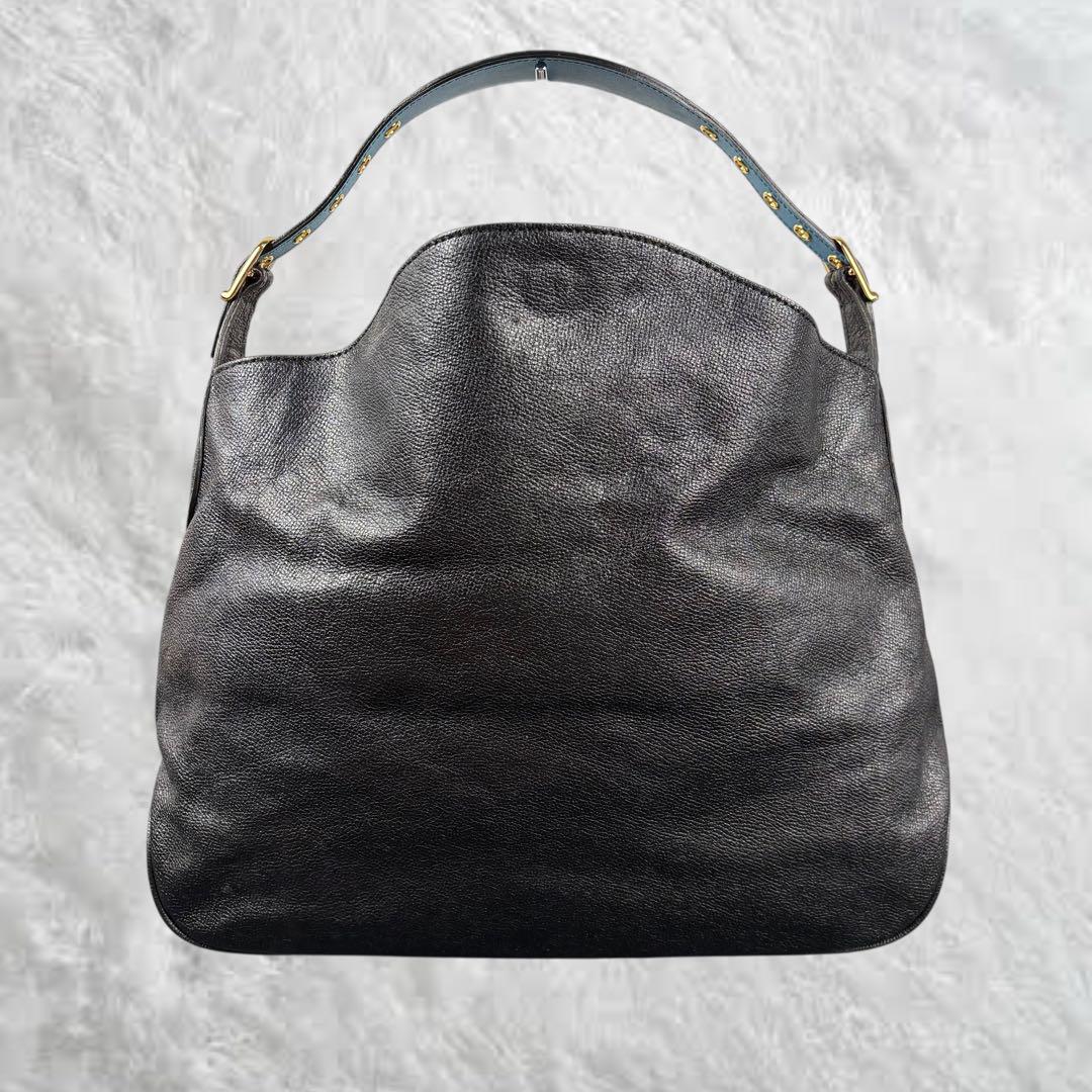 低価格 希少✨A.D.M.J ラムレザー ショルダーバッグ 黒 2way エンブレム バッグ