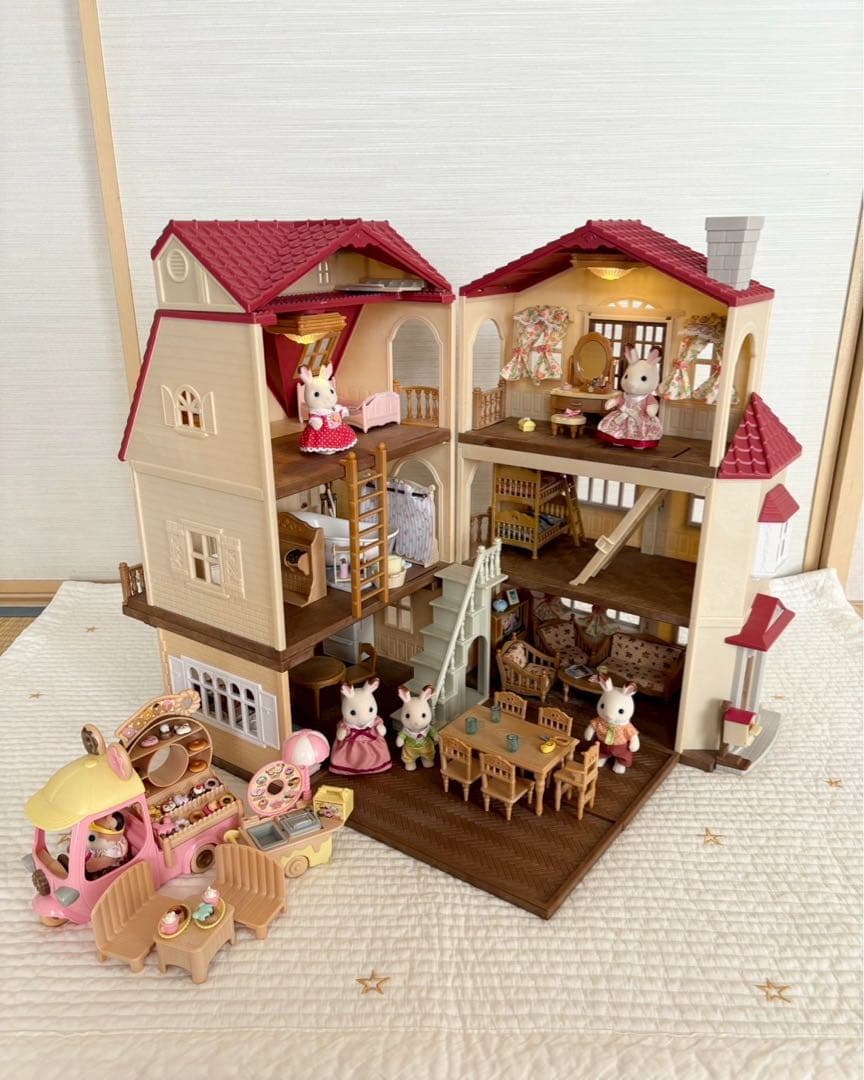 シルバニアファミリー 赤い屋根の大きなお家など複数セット