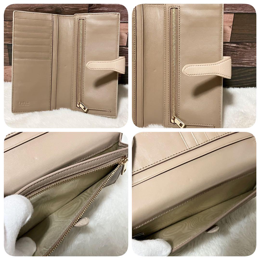 未使用級 FURLA ソフィア 現行ロゴ アーチロゴ 長財布 折り財布 フルラ