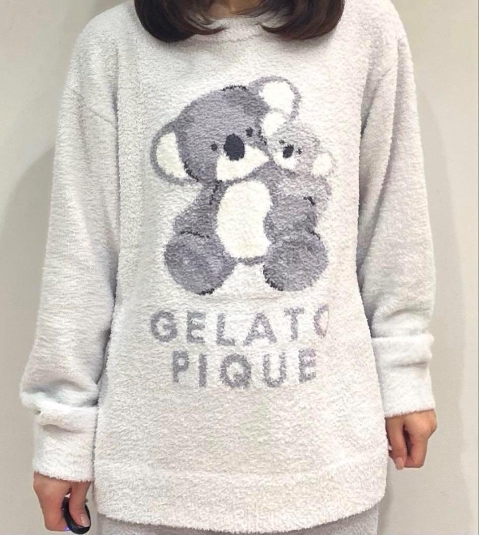 新品 ジェラートピケ アニマルジャガードプルオーバー&ロングパンツセット コアラ