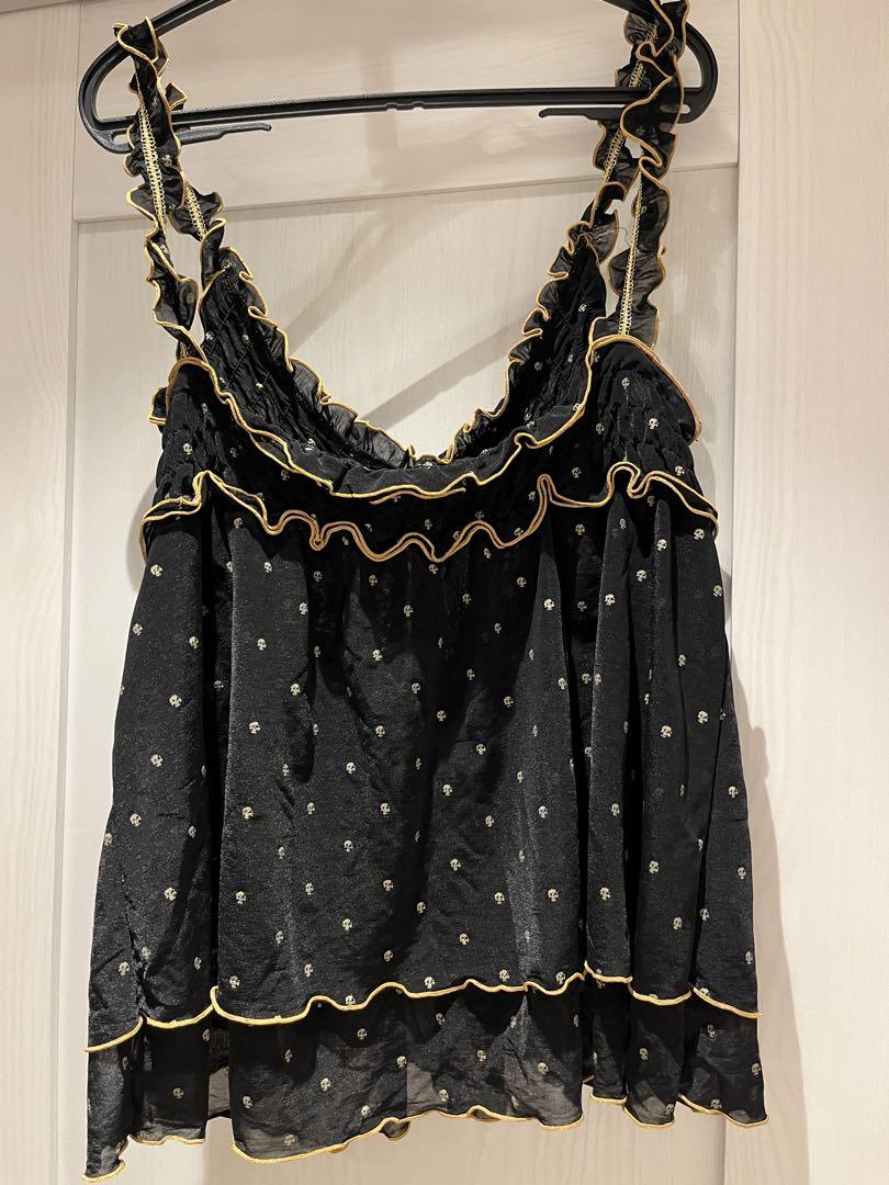 omnyumnyum！！【中古品】ヒスグラ　スカル柄　シフォンキャミソール