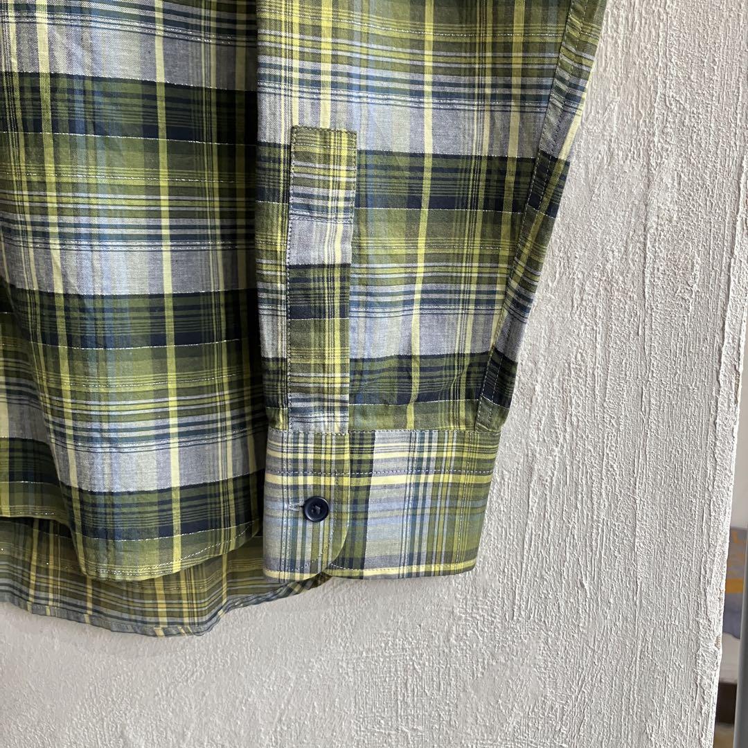 美品 A.P.C グリーン 長袖 チェックシャツ APC