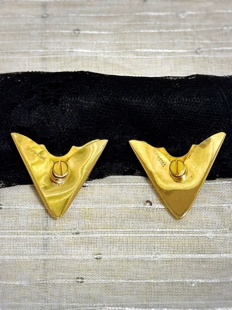 ビンテージ　金メッキ　手彫り　ウェスタン　カラーチップ(襟につけるチップ)