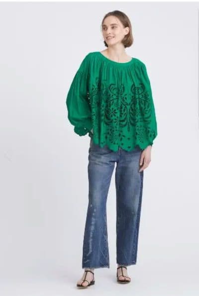 極美品　定価35,200円　HOUSE OF LOTUS シフリー刺繍ブラウス