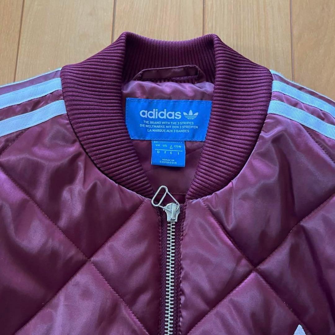 adidas キルティングジャケット Mサイズ バーガンディ